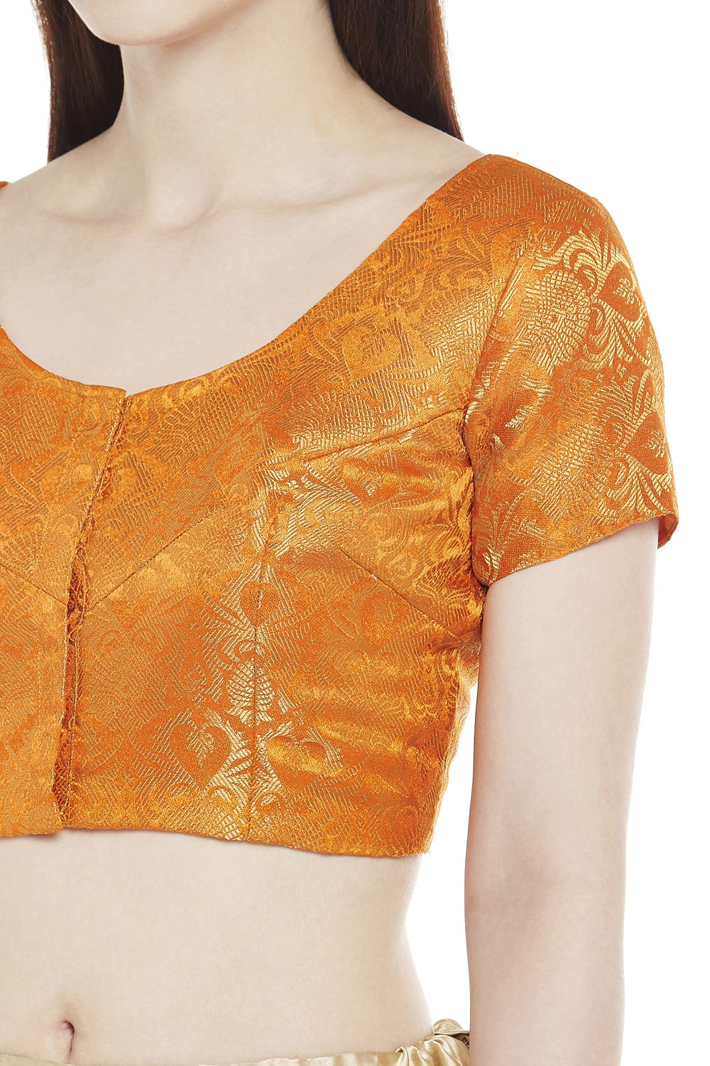 Women's Orange Brocade Blouse (Design 1969)