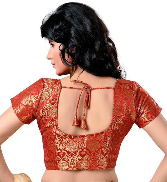 Women's Red Brocade Blouse (Design 1969)