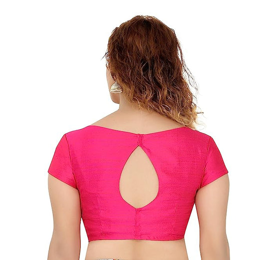 Women's Pink Polyester Bhagalpuri Blouse (Design 2020)