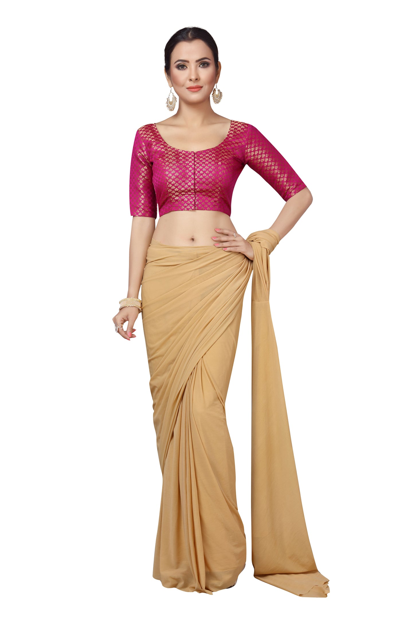Women's Pink Brocade Blouse (Design 2157)