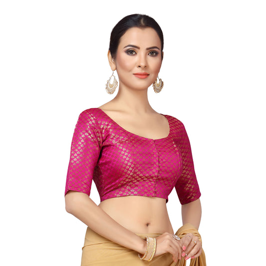 Women's Pink Brocade Blouse (Design 2157)