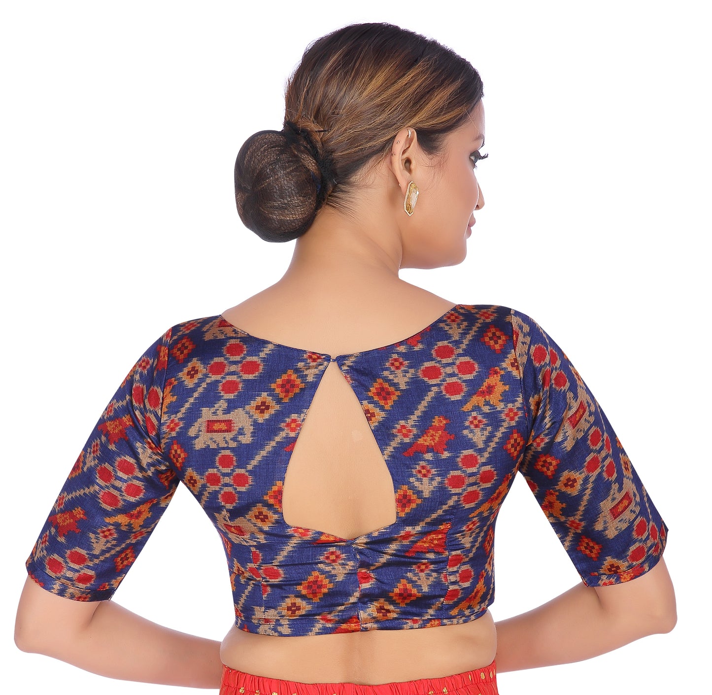 Women's Blue Printed Polyester Blouse (Design 2270)