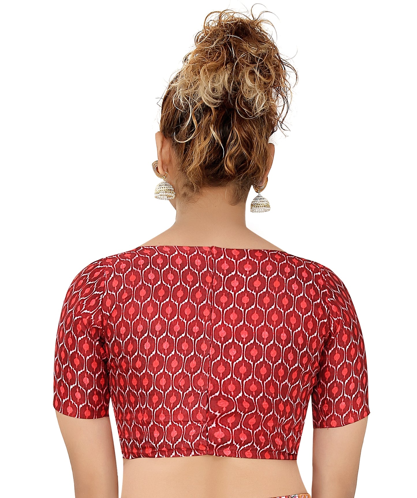 Women's Maroon Printed Polyester Silk Blouse (Design 2280)