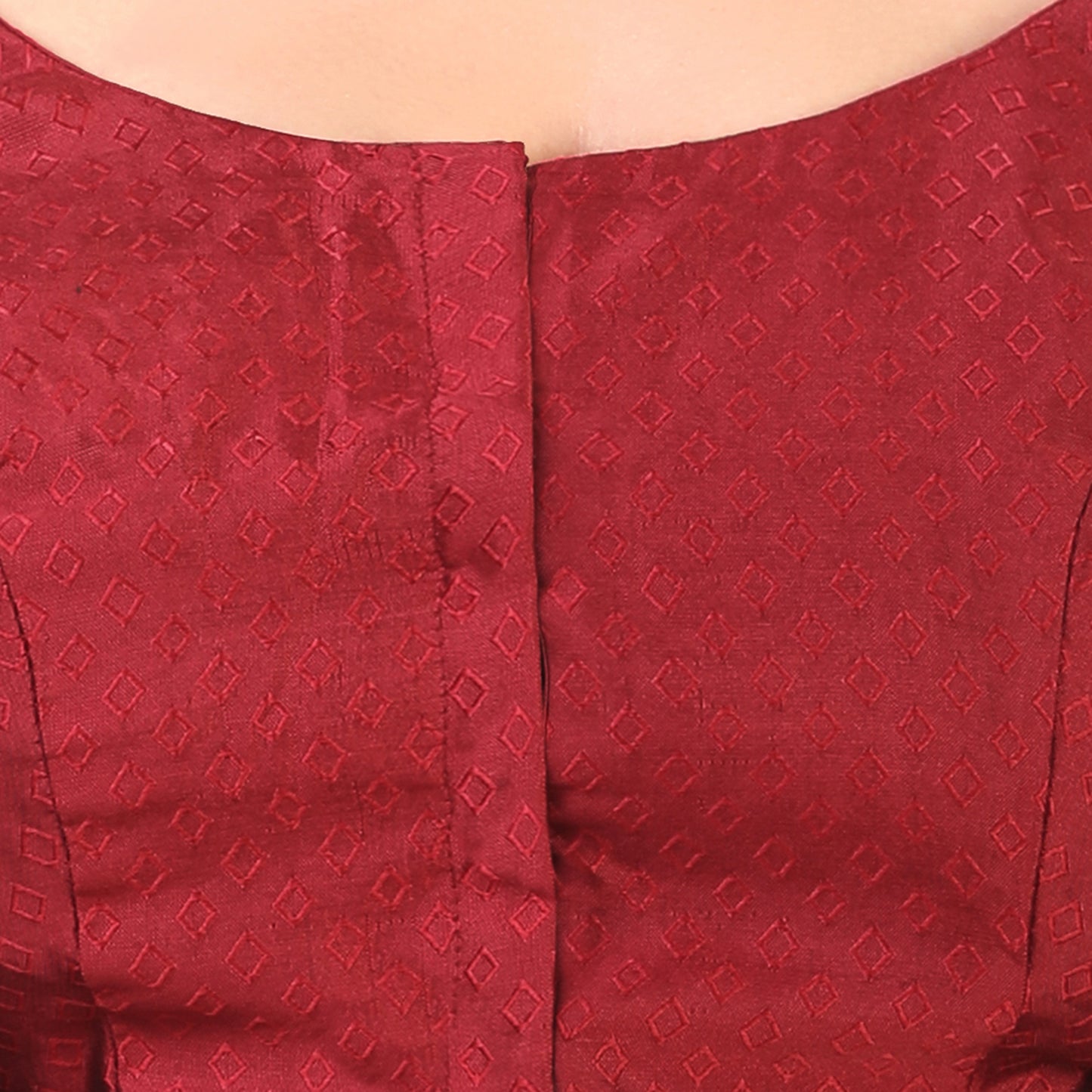 Women's Maroon Brocade Polyester Blouse with Golden Kanjivaram Border (Design 2333)