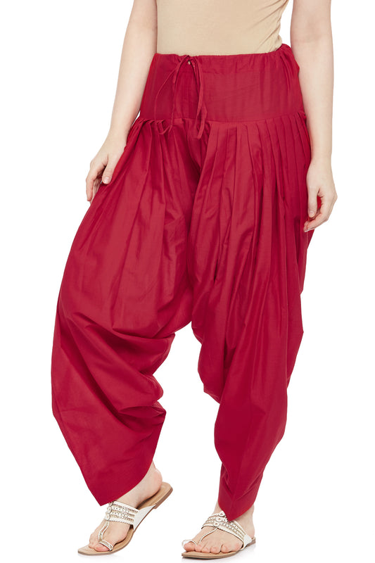 Women's Maroon Cotton Patiala (Design 2350)