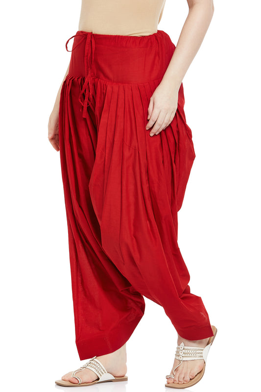 Women's Red Cotton Patiala (Design 2350)