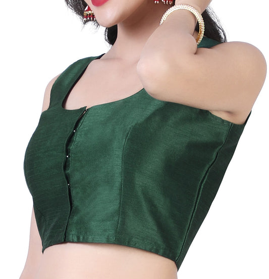 Women's Green Silk Polyester Blouse (Design 2388)