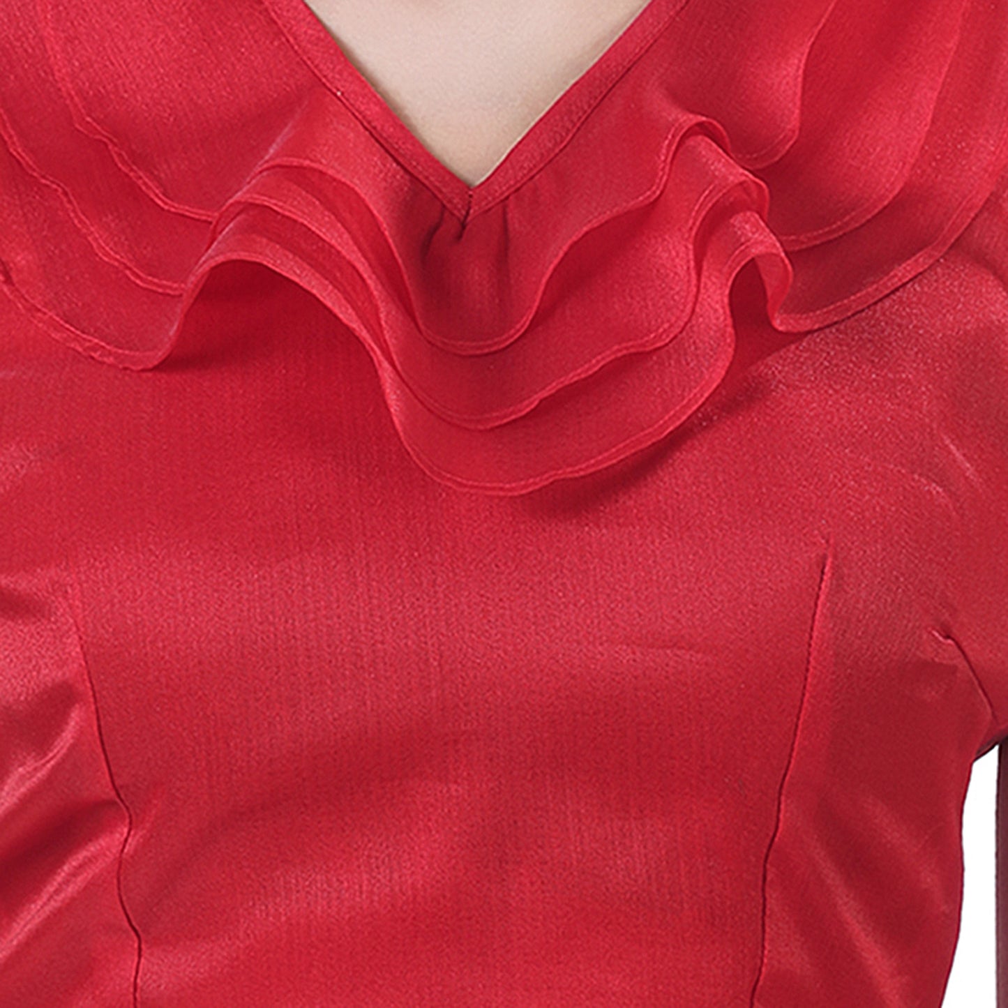Women's Red Organza Cotton Blouse (Design 2403)