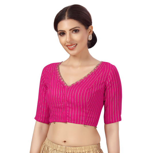 Women's Pink Georgette Blouse (Design 2465)