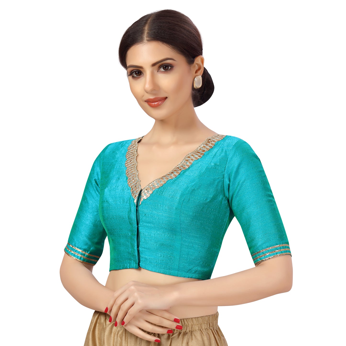 Women's Firozi Silk Blouse (Design 2470)