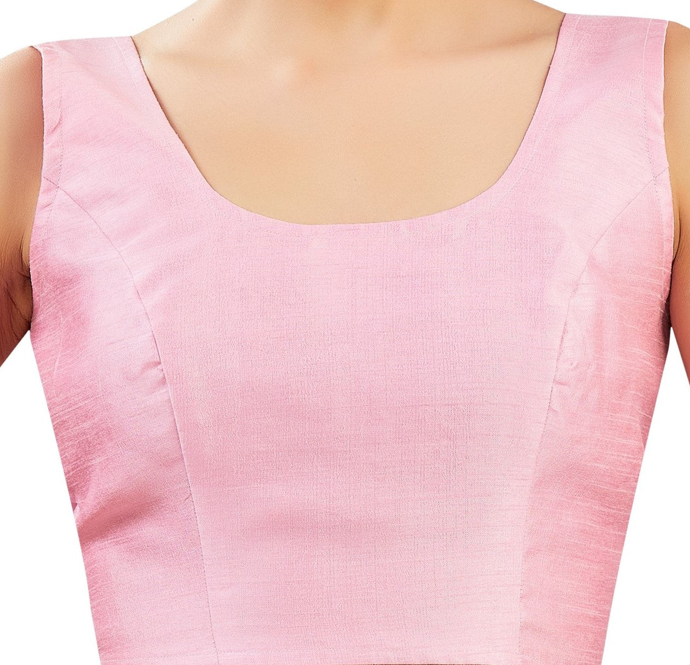 Women's Light Pink Polyester Sleeveless Blouse (Design 2545)