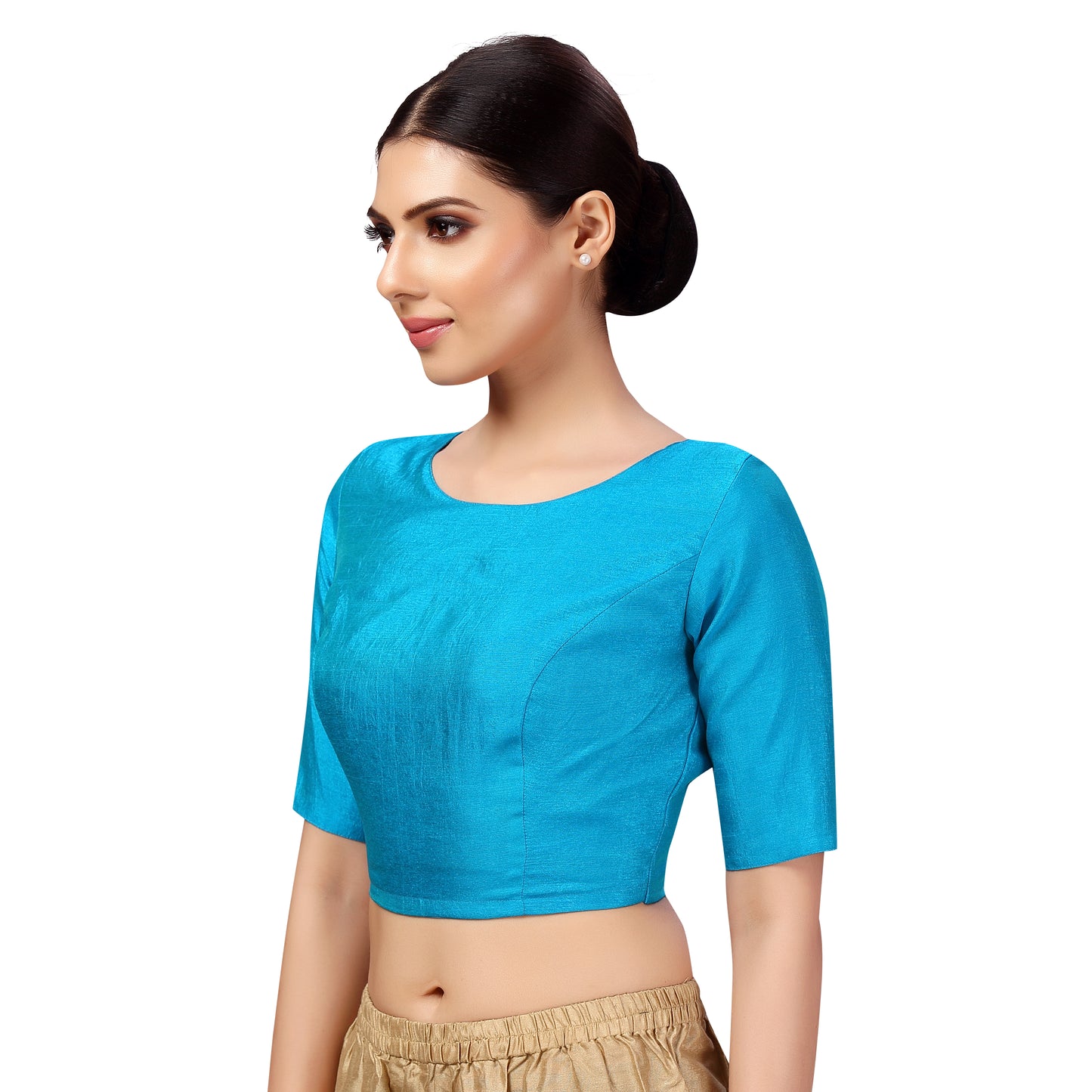Women's Firozi Silk Polyester Blouse (Design 2547)