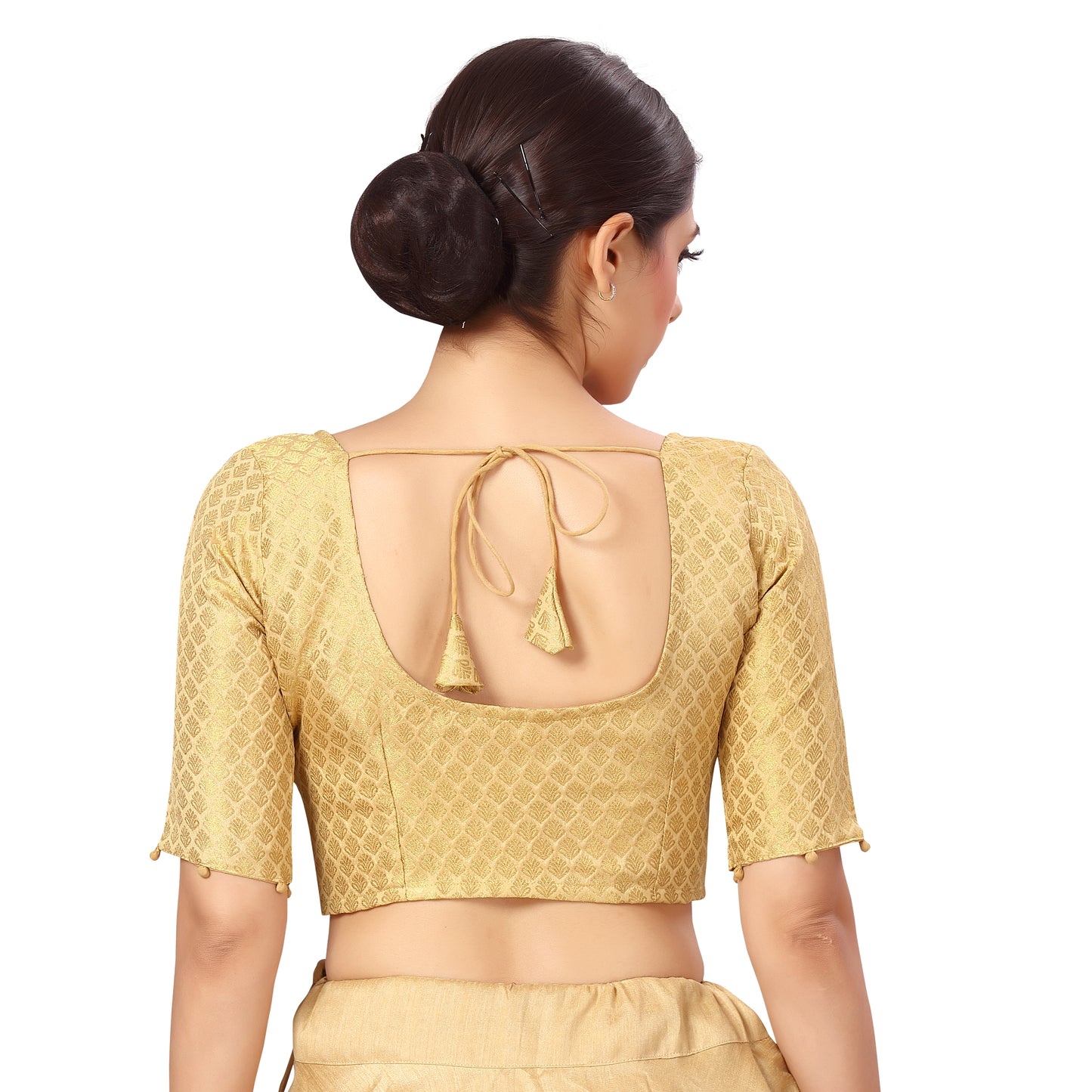 Women's Gold Benaras Brocade Cotton Blouse (Design 2576)