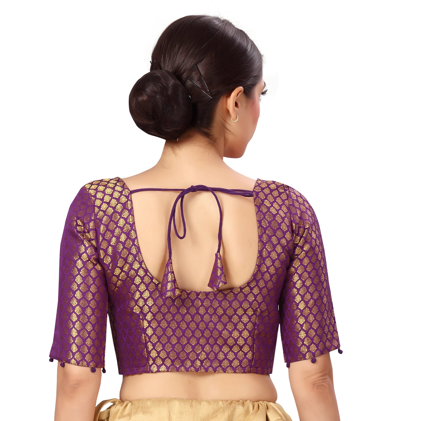 Women's Purple Benaras Brocade Cotton Blouse (Design 2576)
