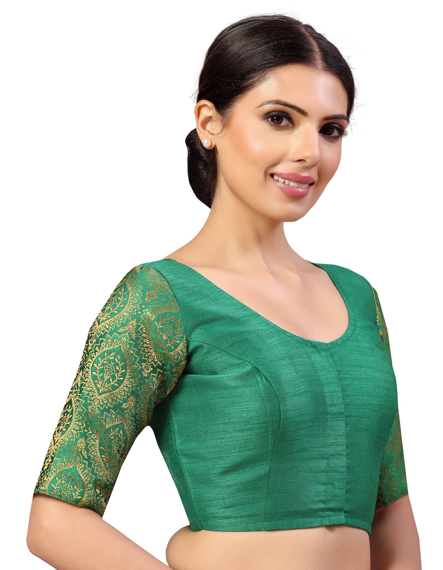 Studio Shringaar Women's Green Blouse (Design 2590)