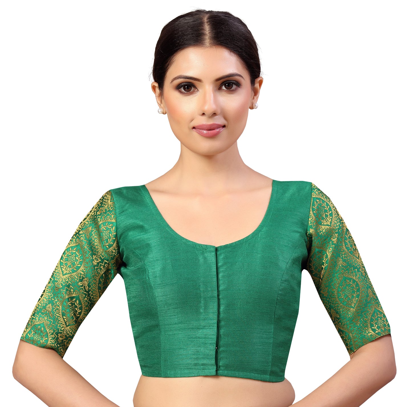 Studio Shringaar Women's Green Blouse (Design 2590)