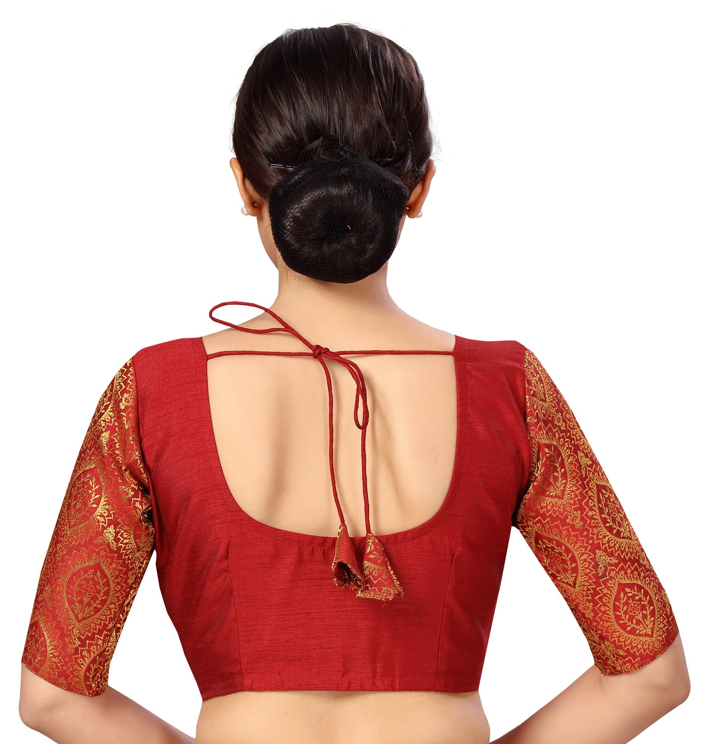 Studio Shringaar Women's Maroon Blouse (Design 2590)