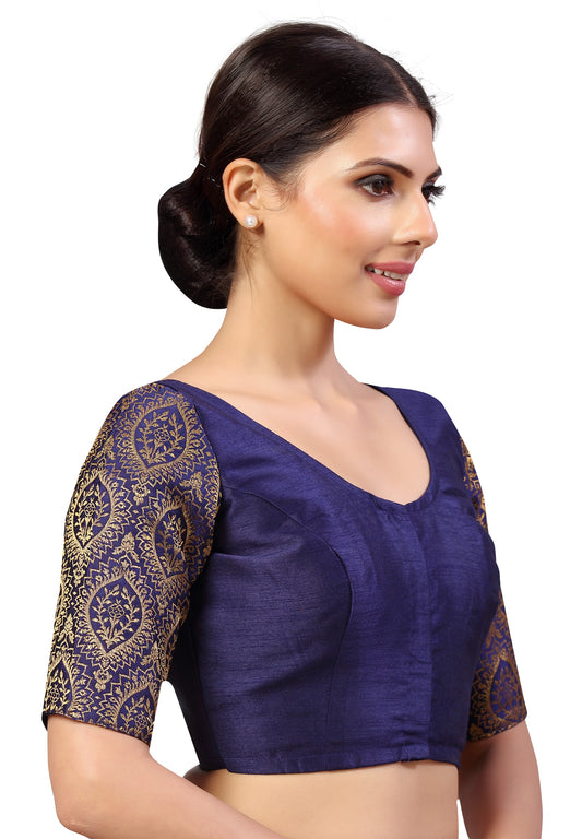 Studio Shringaar Women's Navy Blue Blouse (Design 2590)