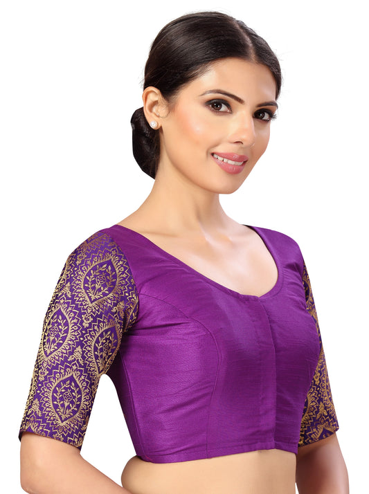 Studio Shringaar Women's Purple Blouse (Design 2590)