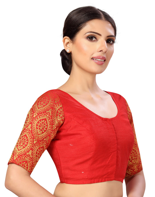Studio Shringaar Women's Red Blouse (Design 2590)