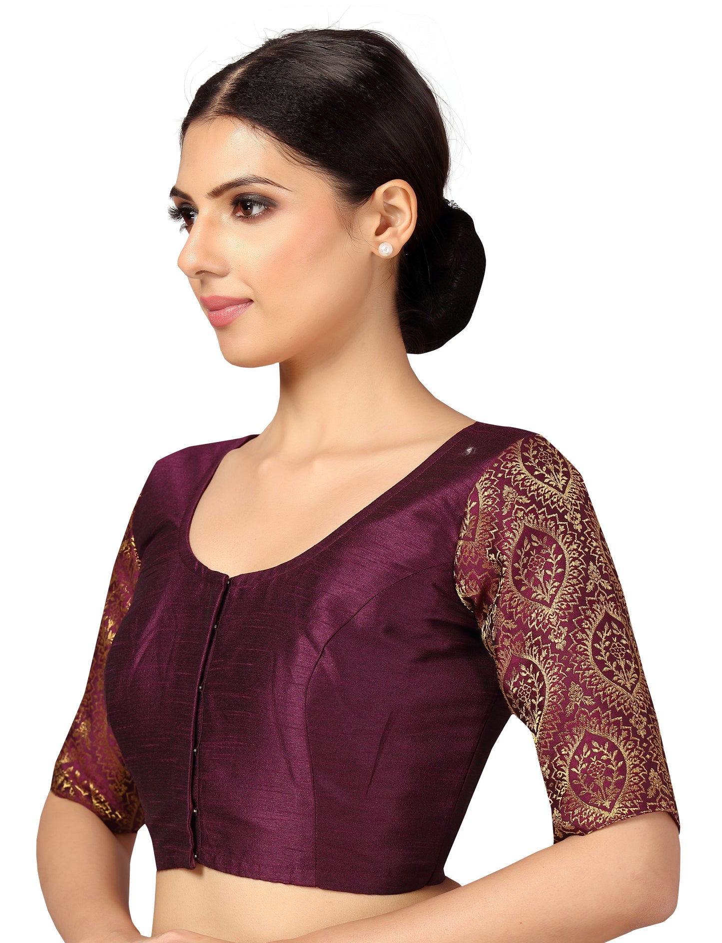 Studio Shringaar Women's Wine Blouse (Design 2590)