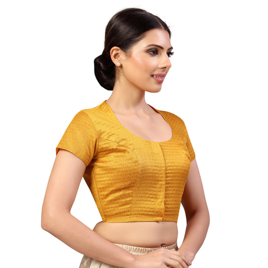 Women's Yellow Tanchoi Brocade Polyester Blouse (Design 2591)