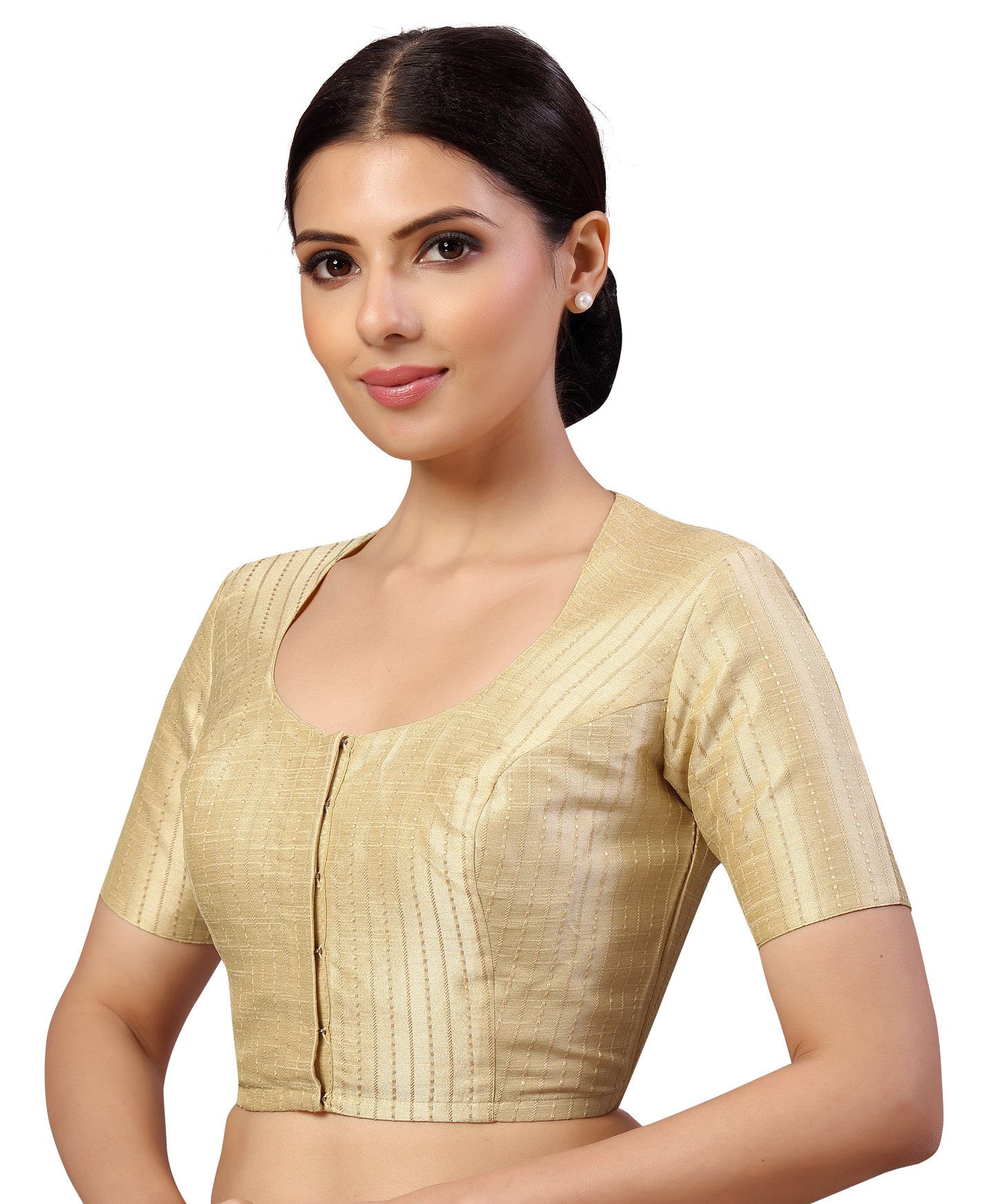 Studio Shringaar Women's Light Gold Blouse (Design 2593)
