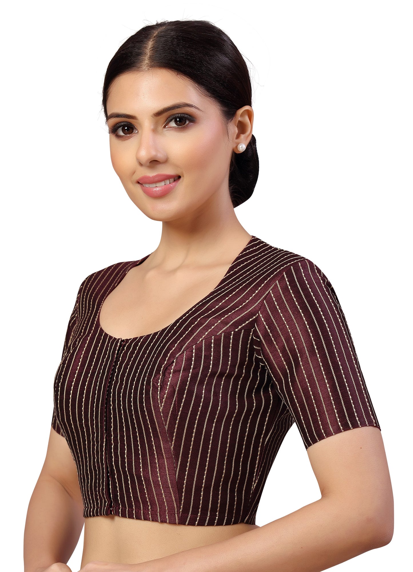 Studio Shringaar Women's Wine Blouse (Design 2593)