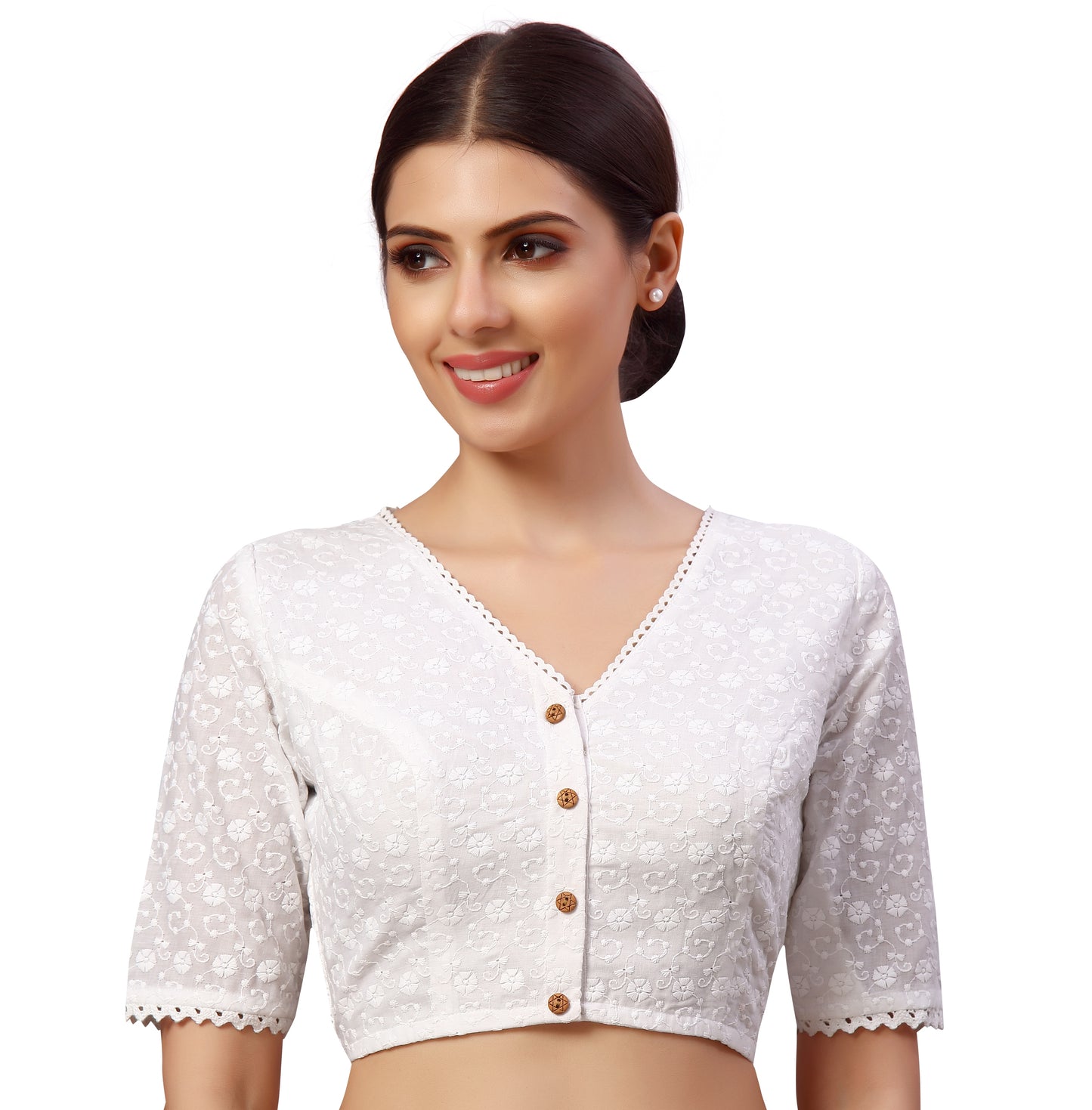 Studio Shringaar Women's White Blouse (Design 2610)