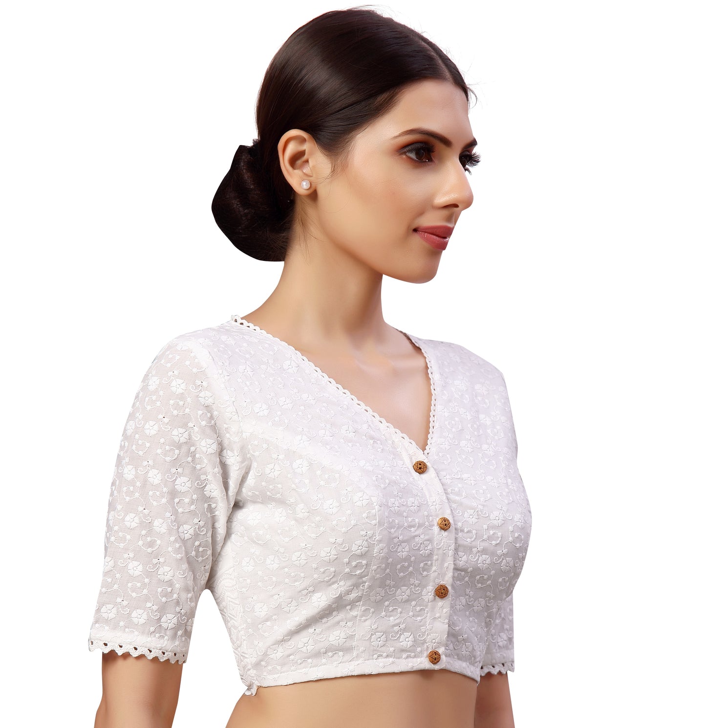 Studio Shringaar Women's White Blouse (Design 2610)