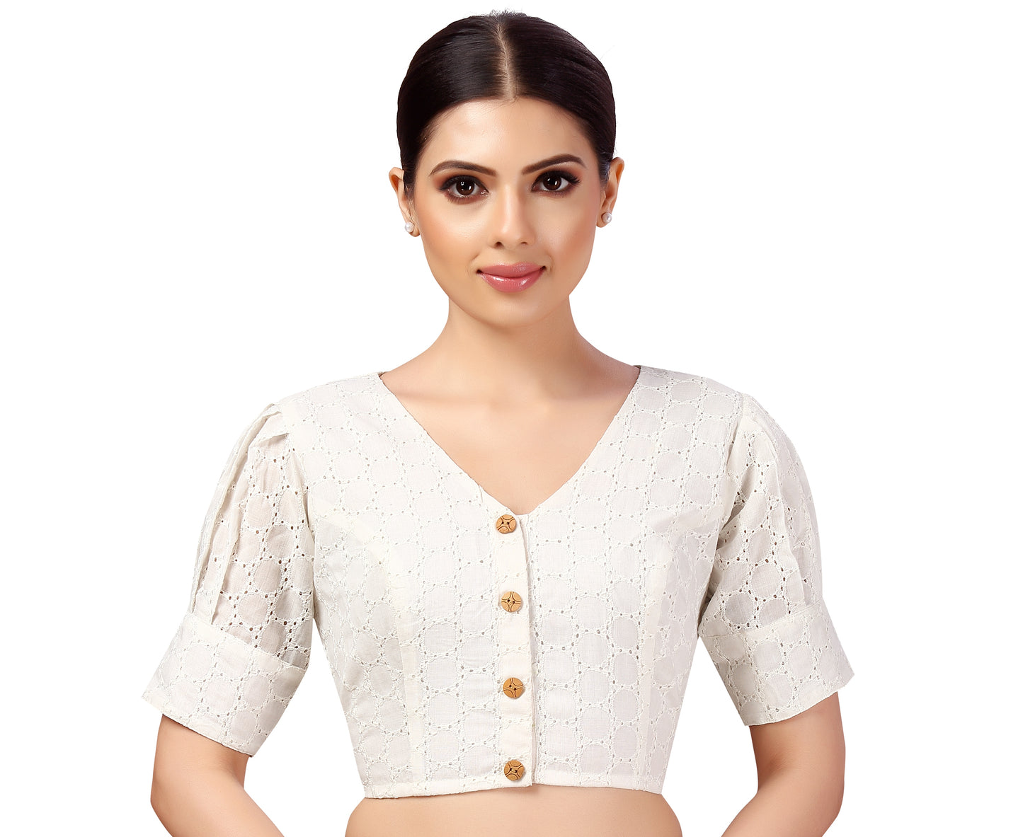 Studio Shringaar Women's White Blouse (Design 2641)