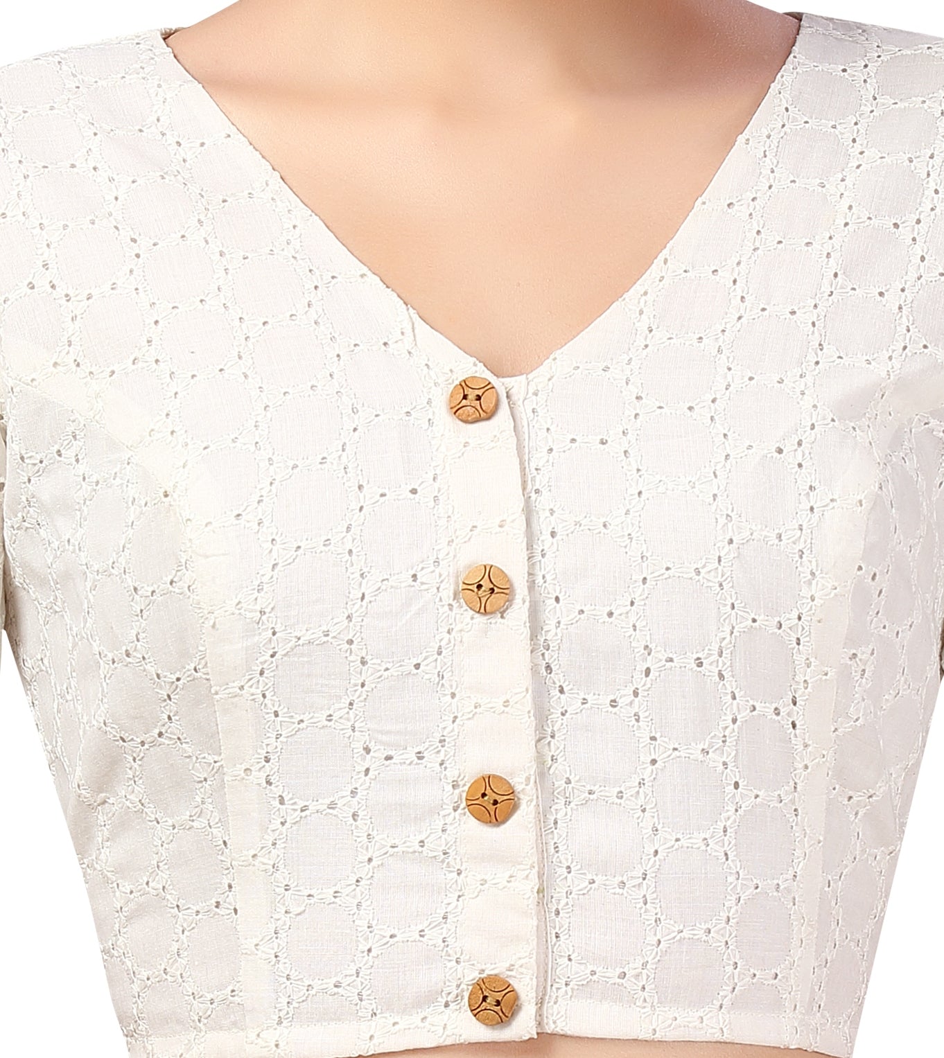 Studio Shringaar Women's White Blouse (Design 2641)