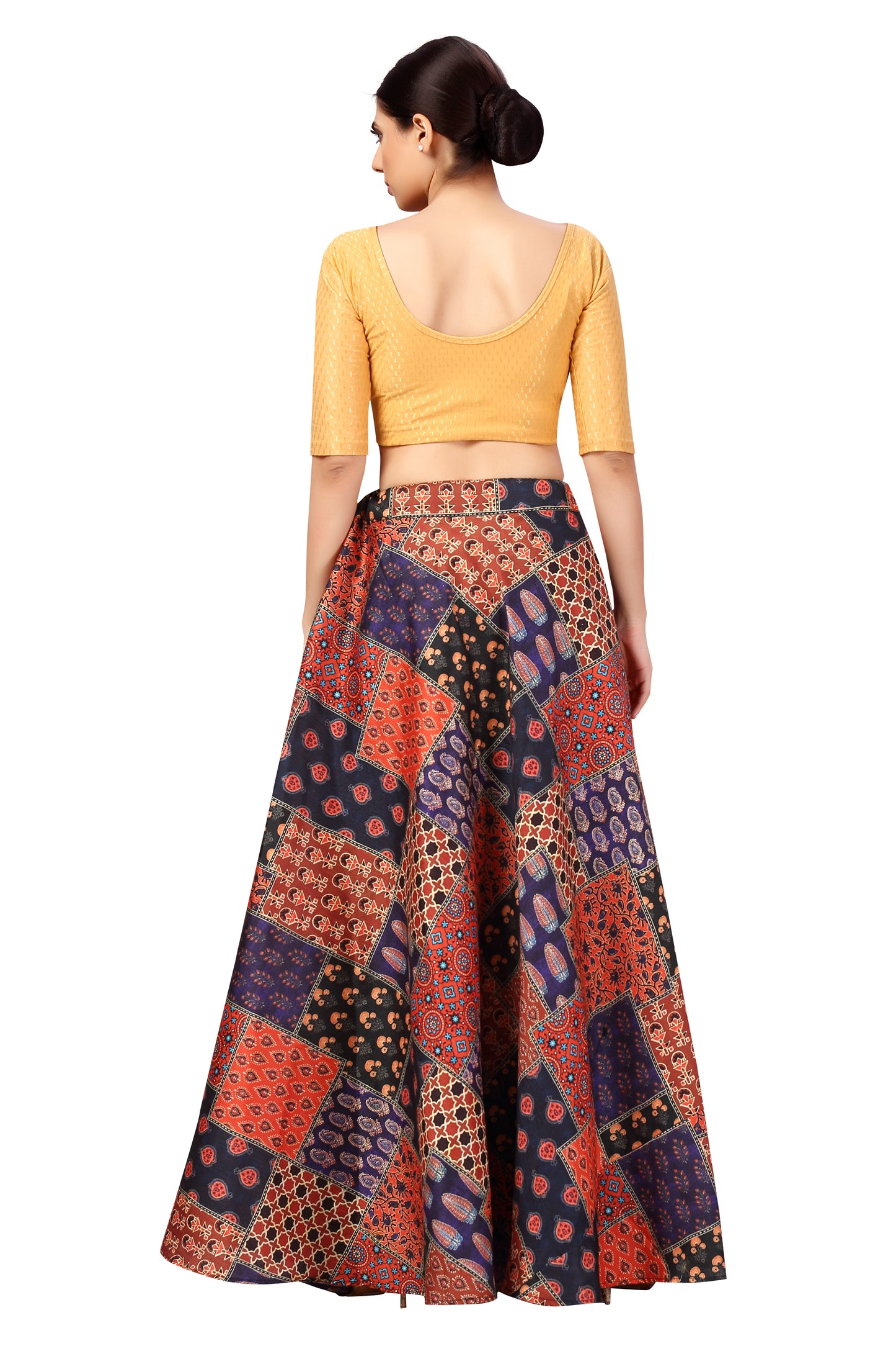 Women's Polyester Brocade Wedding Sangeet Skirt Lehenga (2645 - Multi Colour)