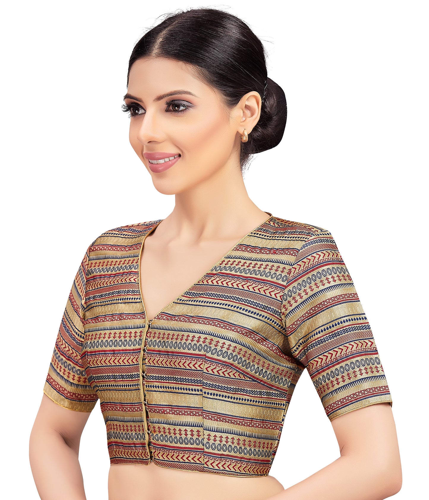 Women's Gold Brocade Blouse (Design 2677)