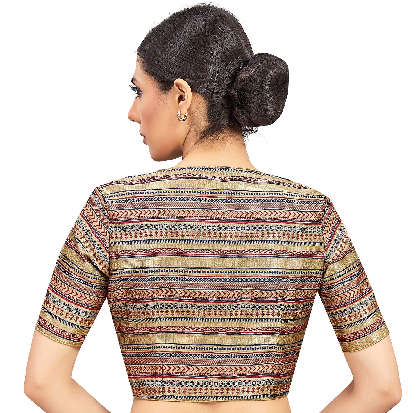 Women's Gold Brocade Blouse (Design 2677)