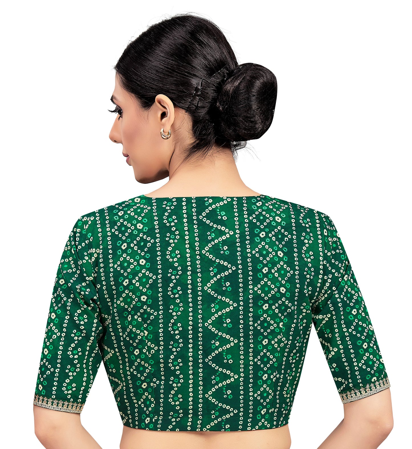 Women's Green Cotton Blouse (Design 2703)