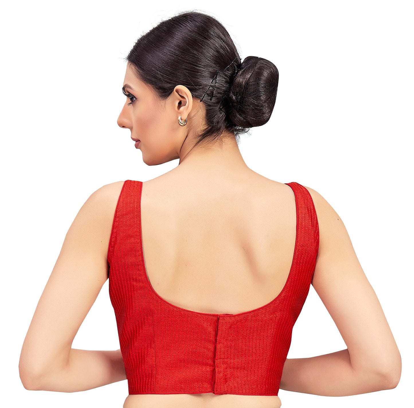 Women's Red Cotton Blouse (Design 2706)