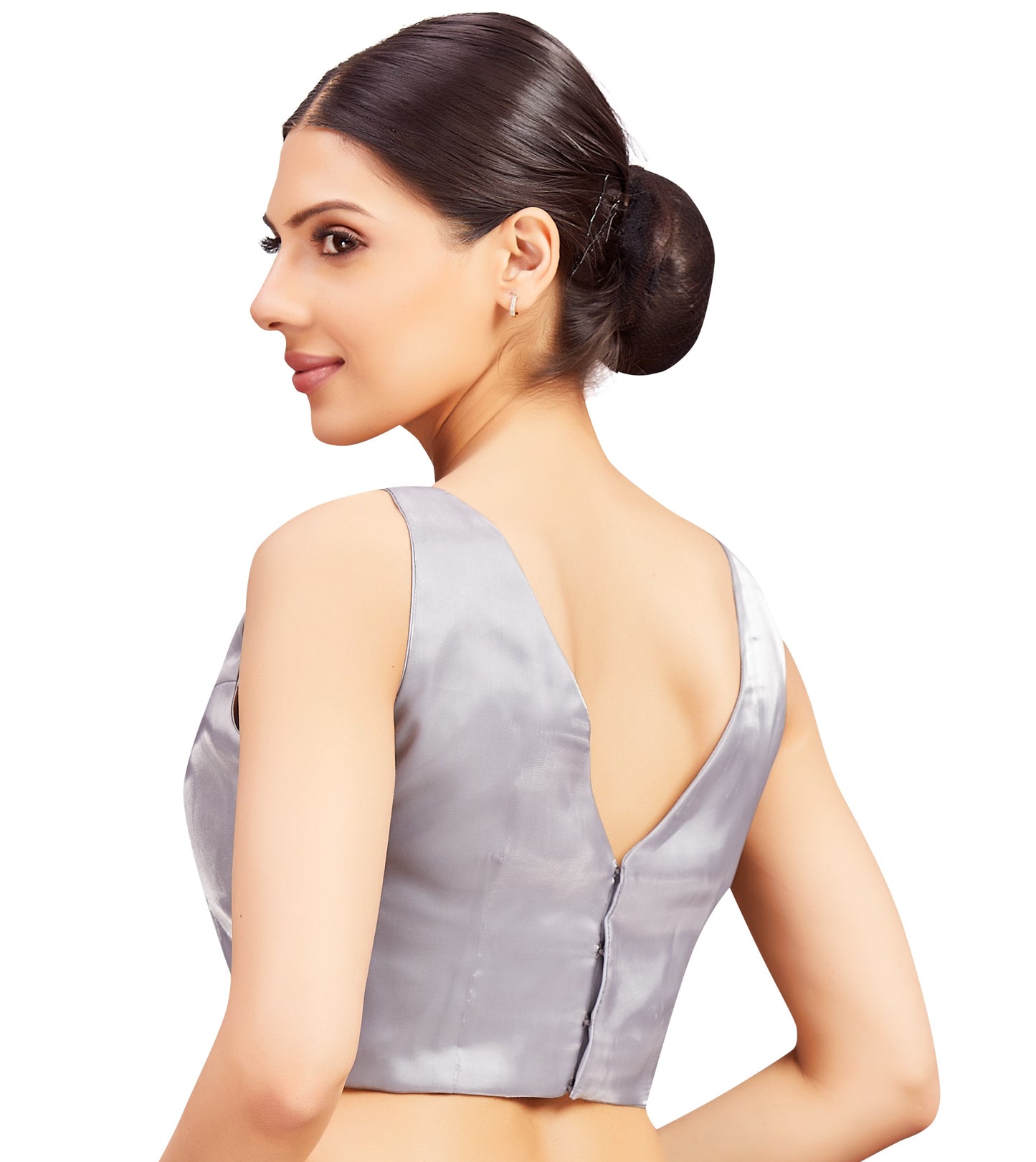 Women's Silver Satin Blouse (Design 2719)