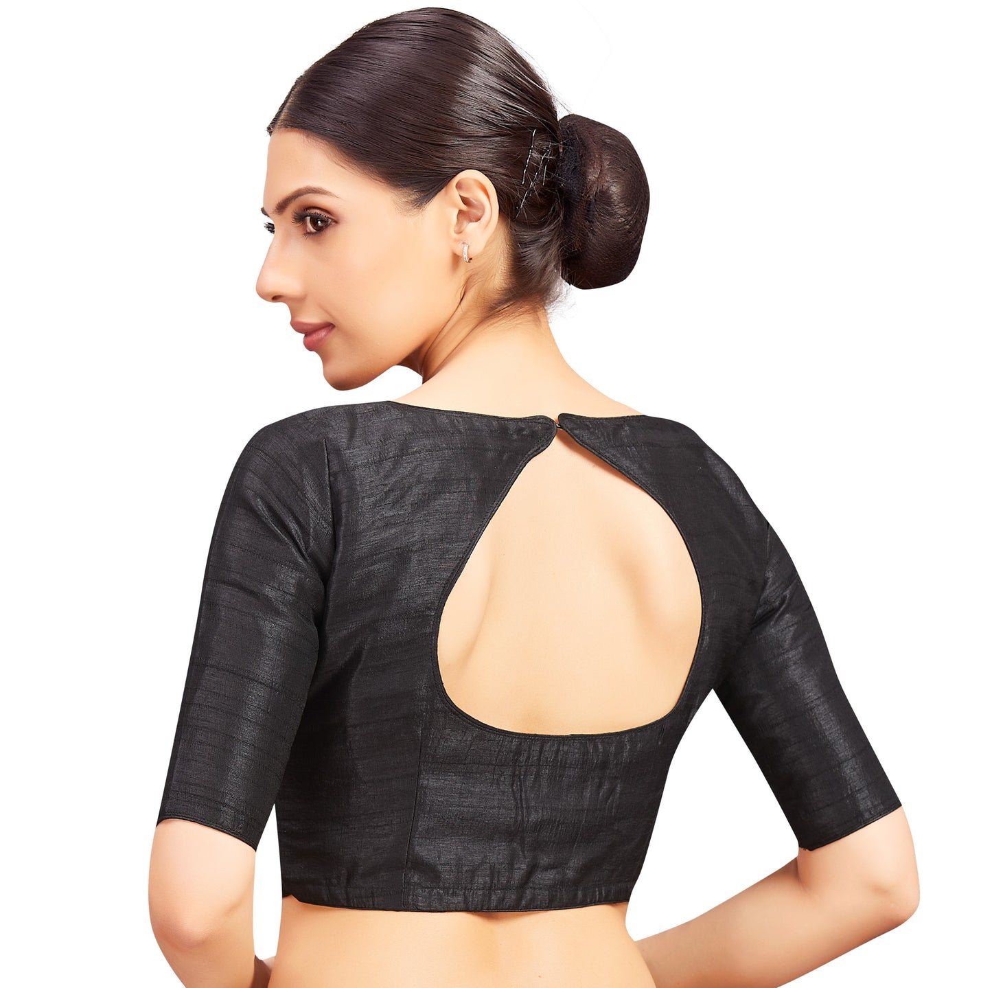 Women's Black Raw silk Blouse (Design 2721)