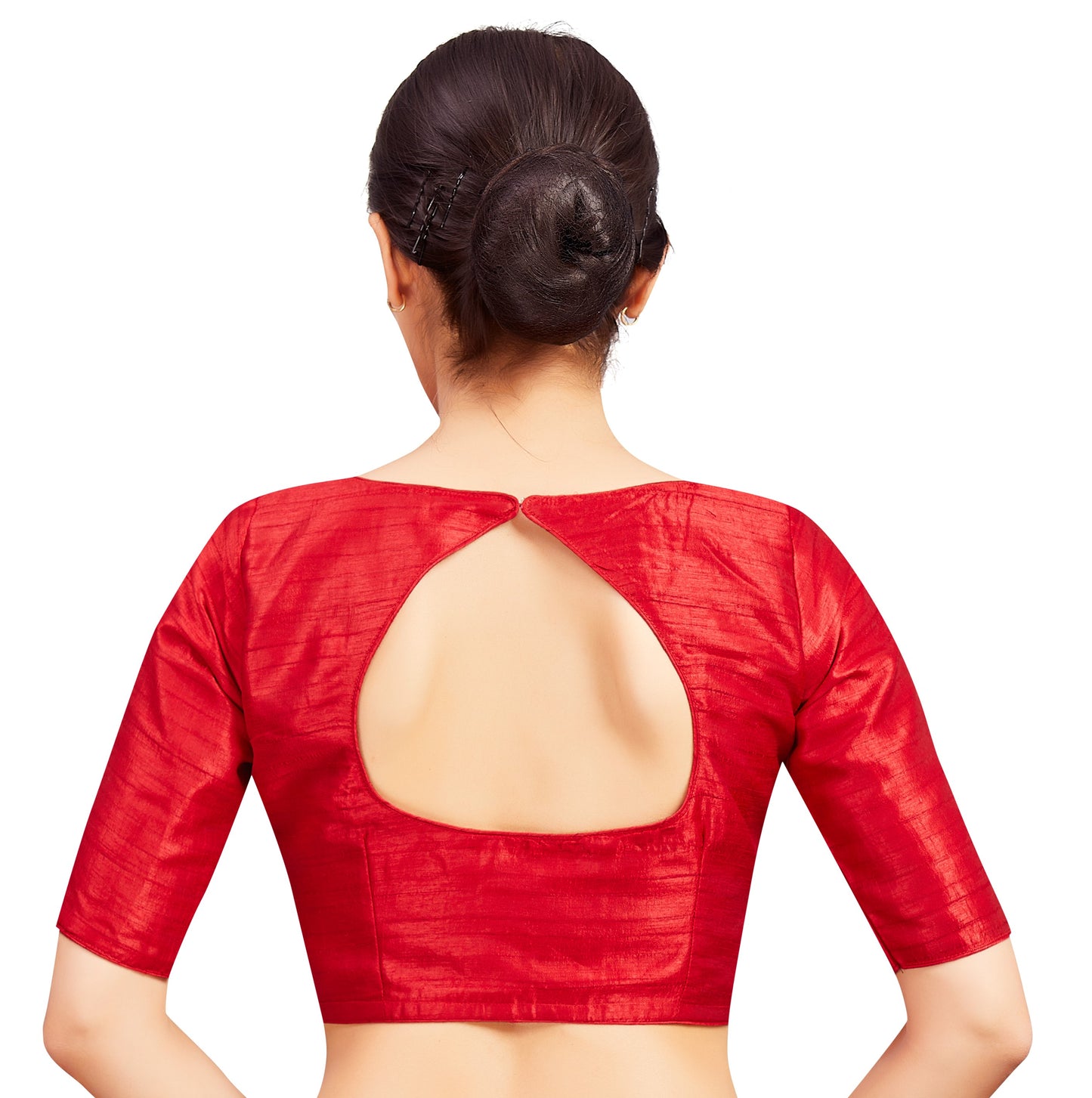 Women's Red Raw silk Blouse (Design 2721)