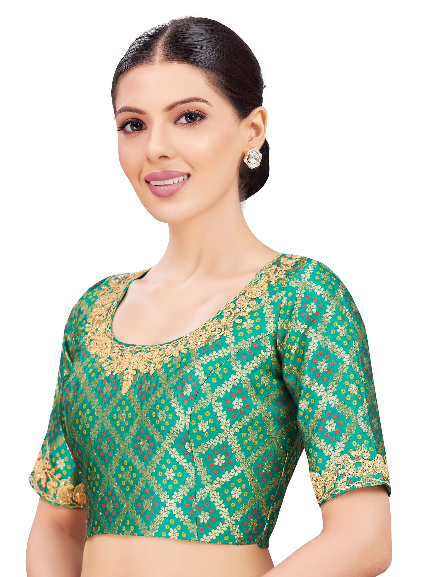 Studio Shringaar Women's Green Blouse (Design 2729)
