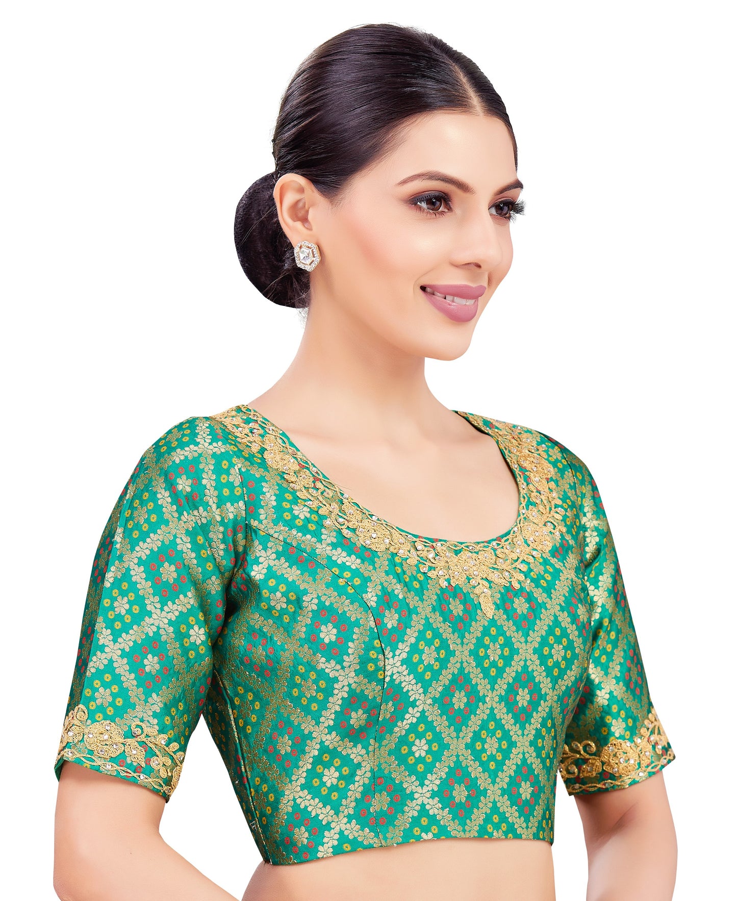 Studio Shringaar Women's Green Blouse (Design 2729)
