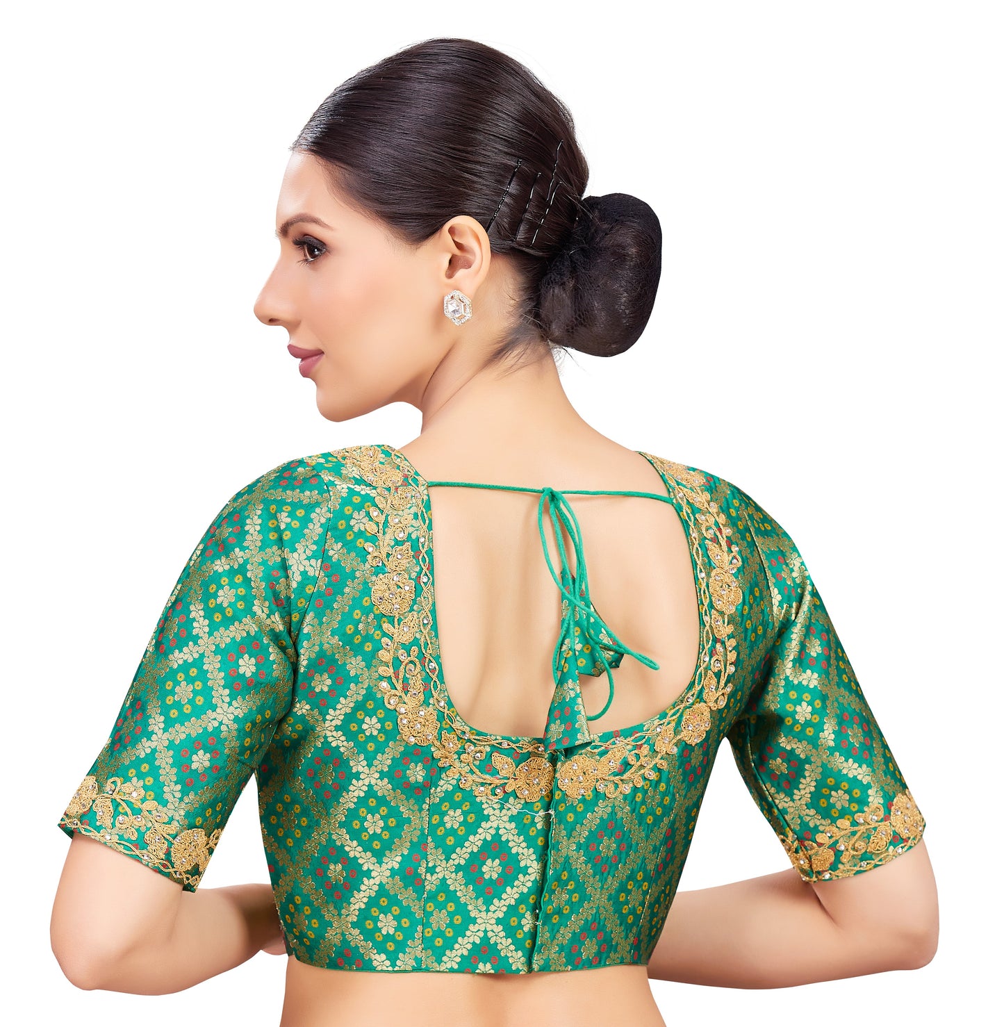 Studio Shringaar Women's Green Blouse (Design 2729)
