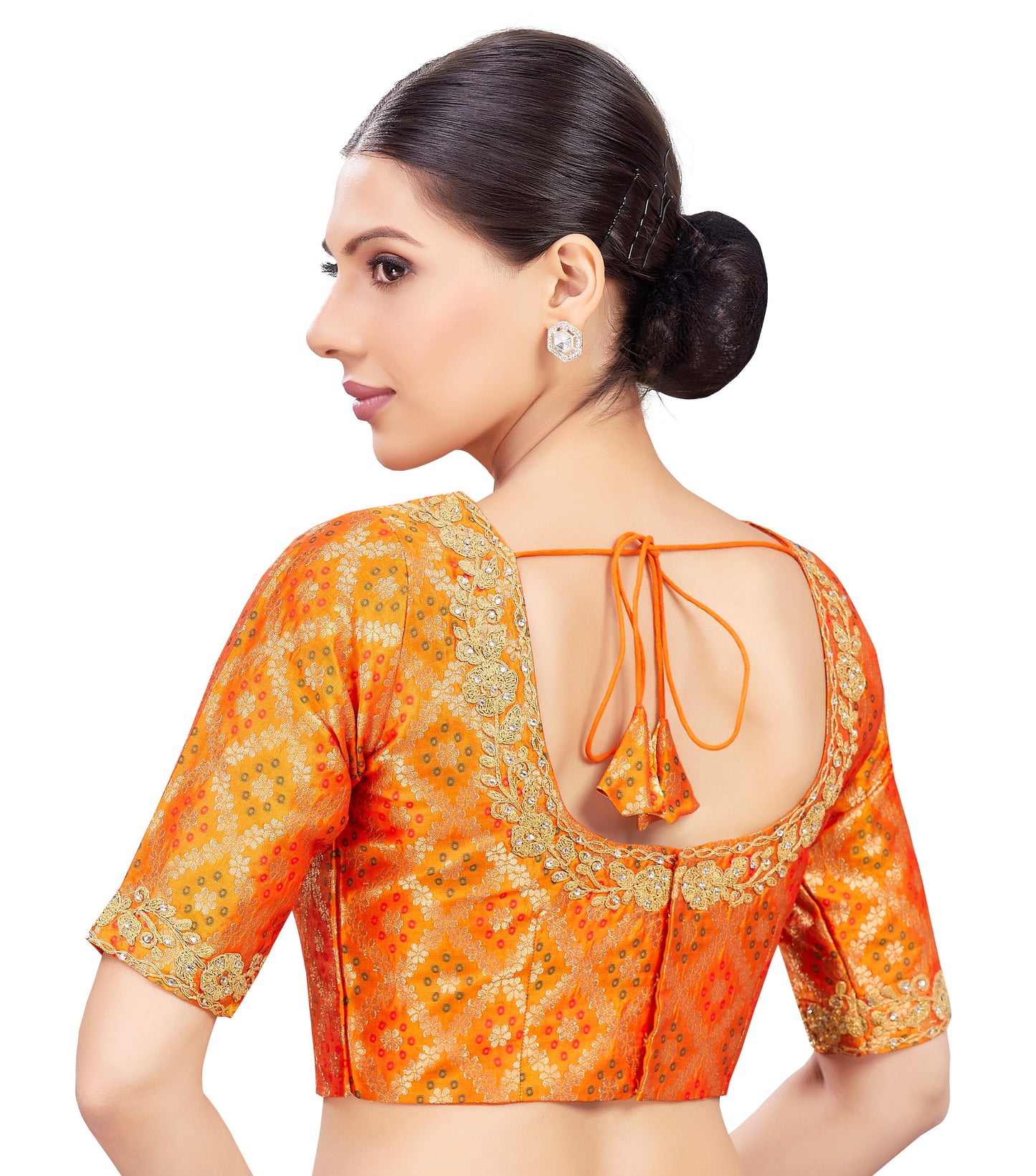 Studio Shringaar Women's Orange Blouse (Design 2729)