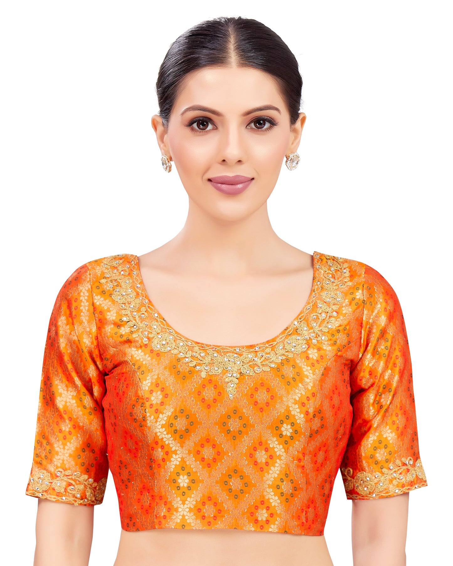 Studio Shringaar Women's Orange Blouse (Design 2729)