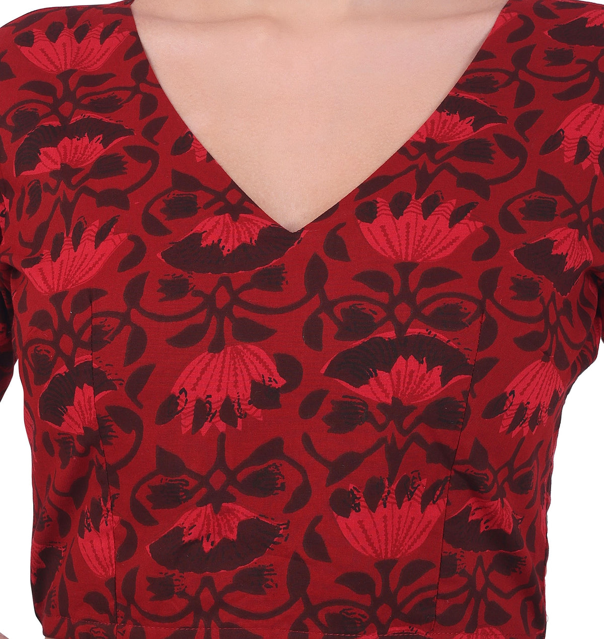 Studio Shringaar Women's Red Readymade Blouse (Design 2734)