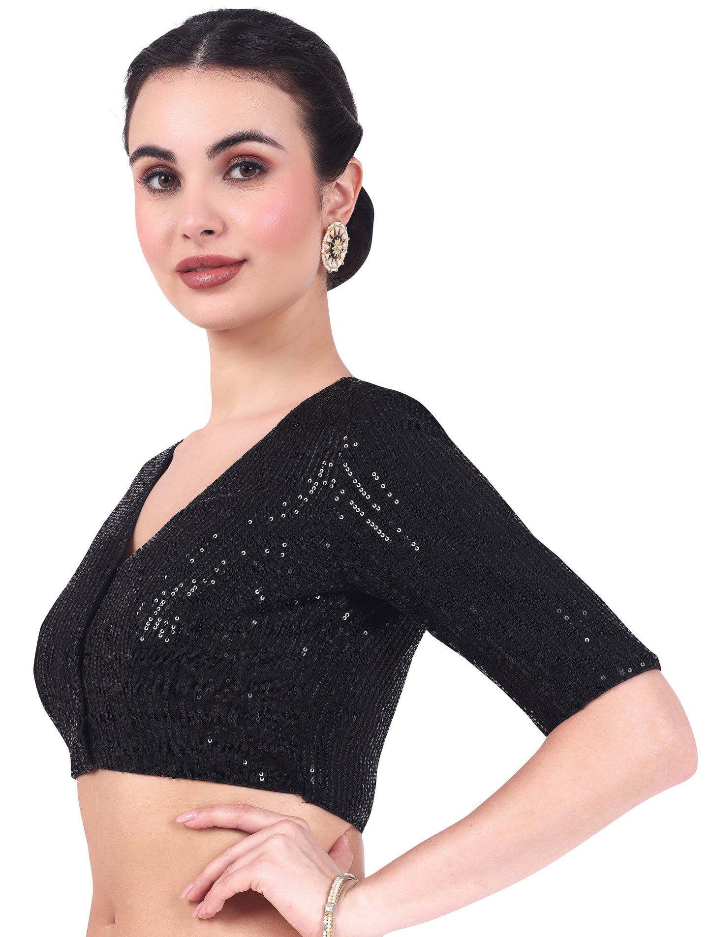 Studio Shringaar Women's Black Blouse (Design 2736)