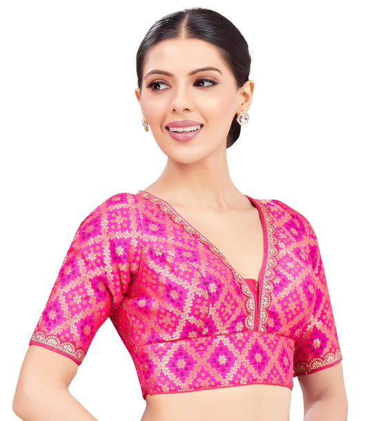 Studio Shringaar Women's Pink Blouse (Design 2740)