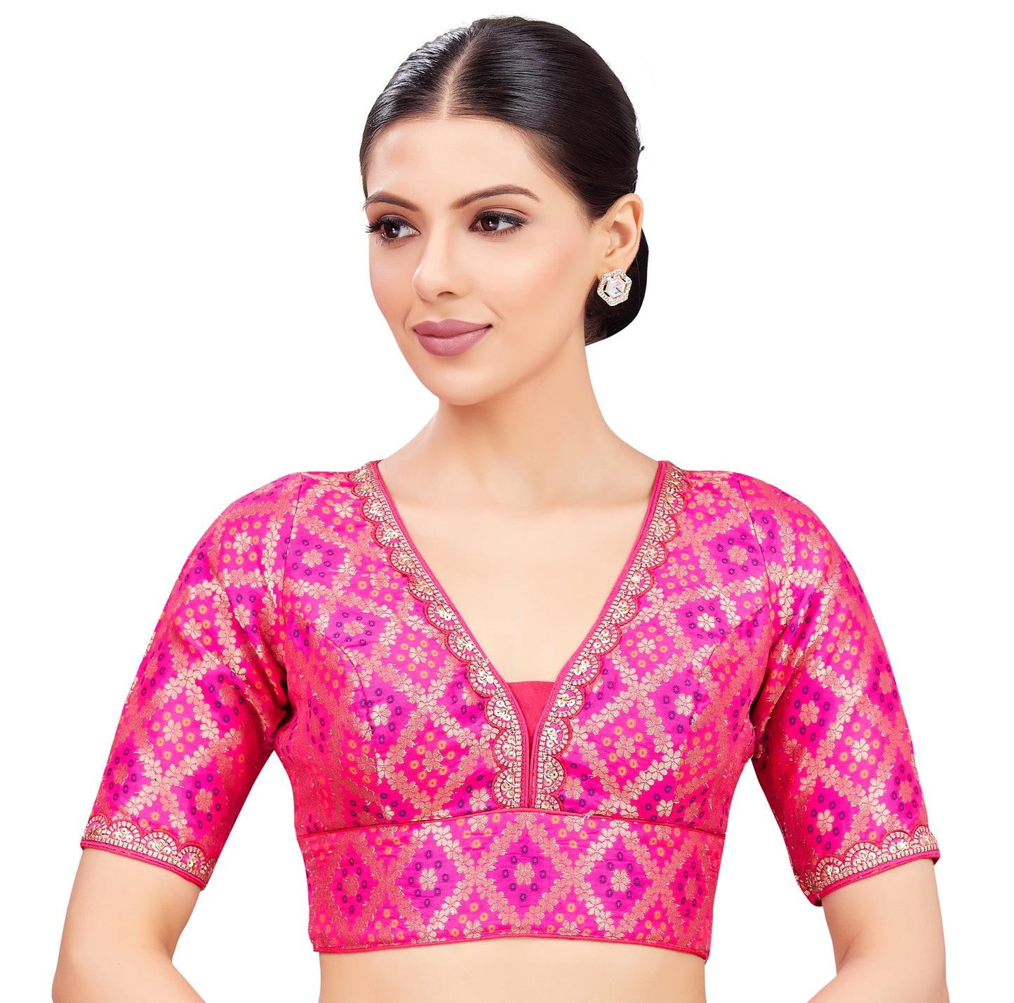Studio Shringaar Women's Pink Blouse (Design 2740)