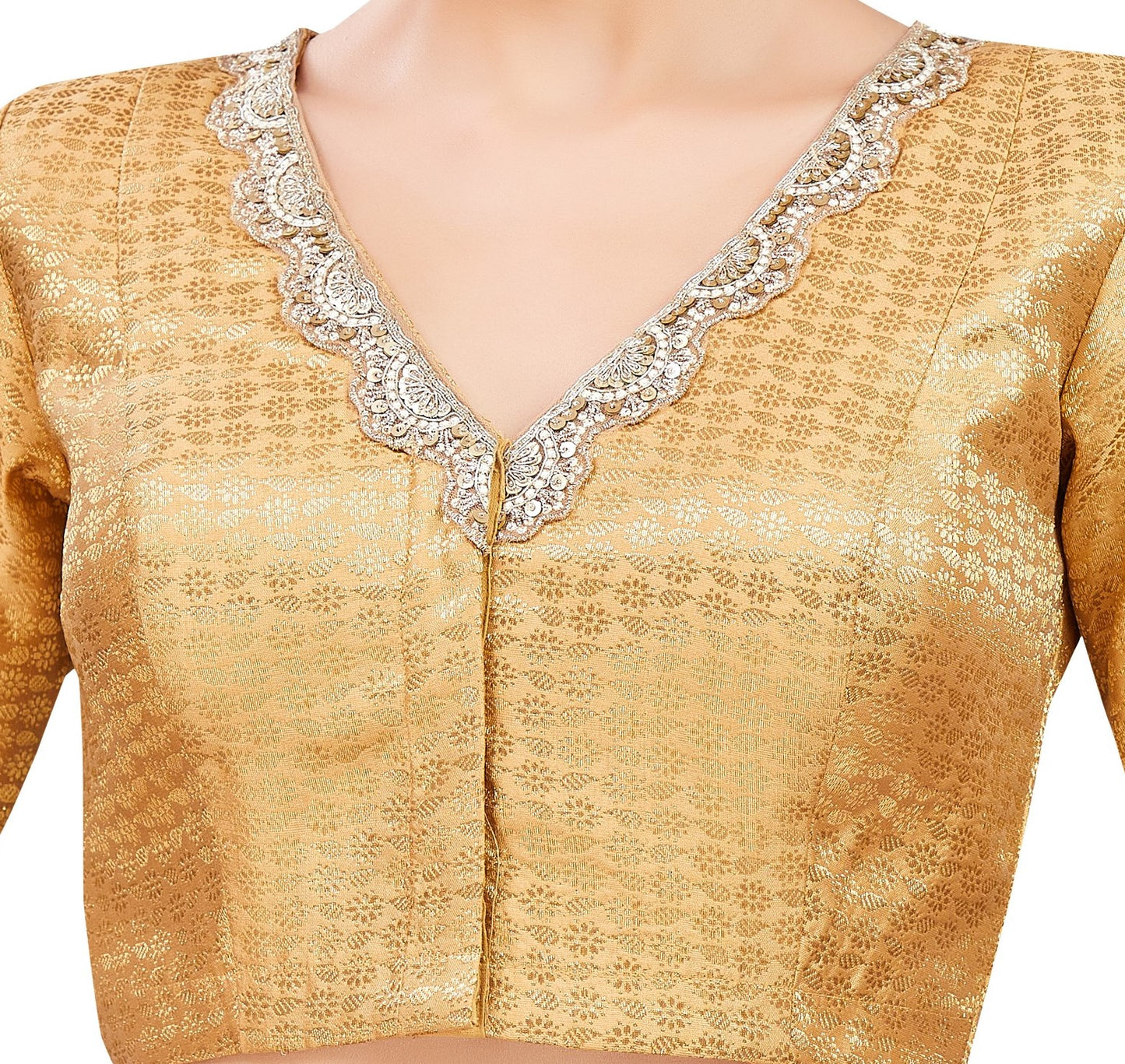 Studio Shringaar Women's Gold Blouse (Design 2758)